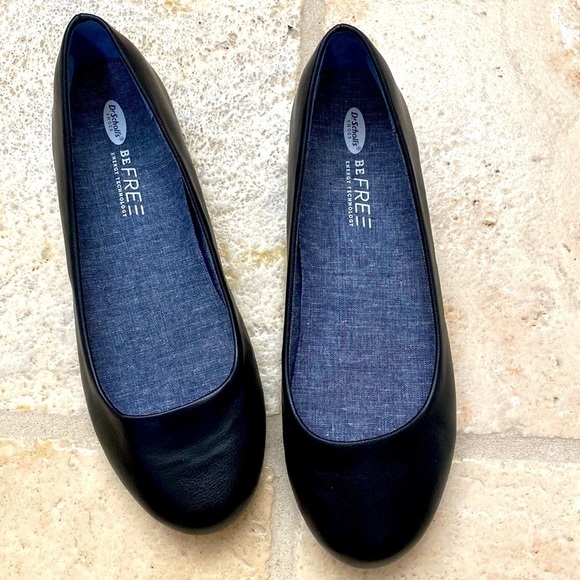 Dr Scholls Friendly Patent Leather Ballet Flats Womens 10W Black classic simple - Picture 1 of 7